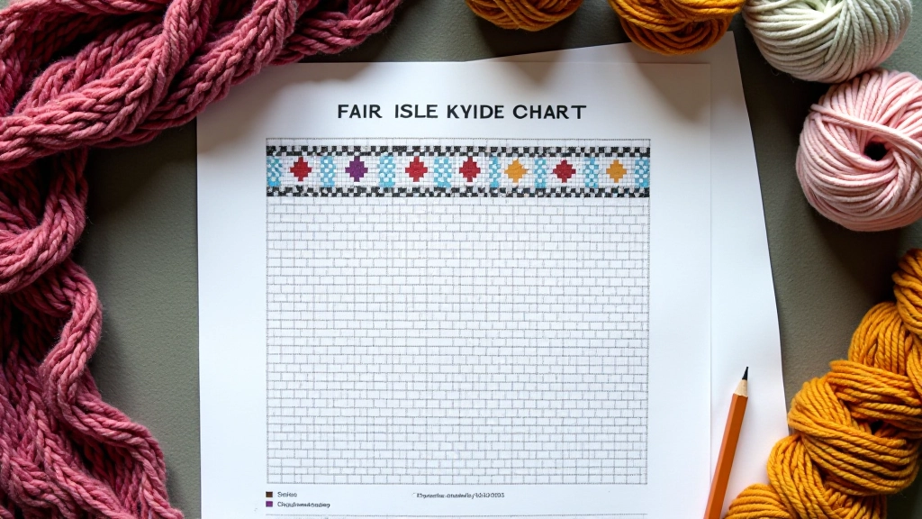 Fair Isle knitting chart showing traditional geometric pattern with grid squares in two colours